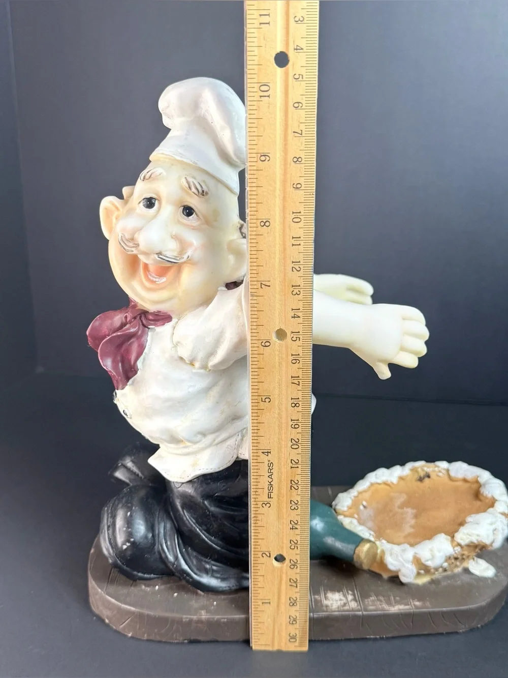 Vintage Happy Italian Chef 10” high Cooking Wine Bottle Holder Resin *READ*